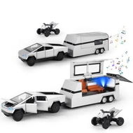 Detailed information about the product 1/32 Toy Car Metal Model for Kid Age 3 Up, Alloy Diecast Pickup Trailer RV Model Kit for Boy Girl Toddler Birthday, Silver