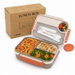 1.3L Lunch Box 4 Compartments Bento Container With Sauce Cup Leak Proof Microwave Safe Food Storage For School COL.Beige Grey. Available at Crazy Sales for $19.99