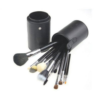 13pcs Professional Makeup Brush Set Cosmetic Brush Kit Makeup Tool With Cup Holder Case Black