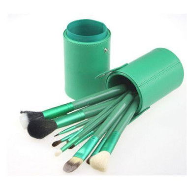 13pcs Professional Makeup Brush Set Cosmetic Brush Kit Makeup Tool With Cup Holder Case Green