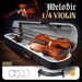 1/4 Acoustic Violin Kit 4 Strings Natural Varnish Finish With Case Bow Melodic.. Available at Crazy Sales for $69.97
