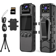 Detailed information about the product 1.4 Inch Screen Body Camera Pro with Audio and Auto Video Night Vision 1080P FHD Mini Police Wearable Body Worn Cam Portable Small Personal Camcorder Sport Action Outdoor Video Recorder (128GB)