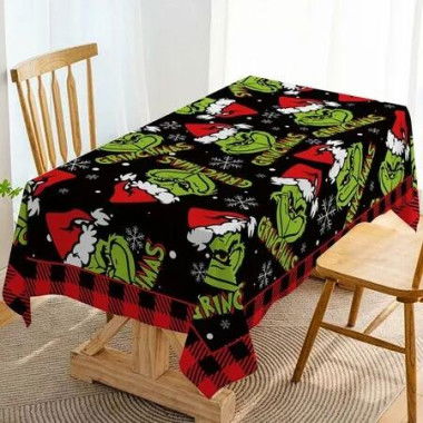 140Ã—220CM Christmas Tablecloth Merry Xmas Winter Holiday Party Decoration Rectangular Kitchen Dining Room Home Decor