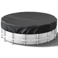 Detailed information about the product 15 Ft Round Pool Cover,Solar Pool Covers for Above Ground Pools,Heavy Duty Winter Pool Cover Protector with Pool Accessories,PE Tarp Ideal (Black)