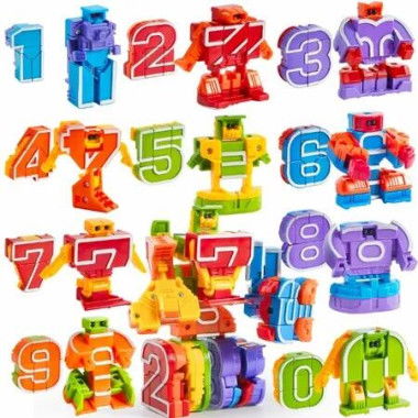 15 Pcs Number Bots Toys Number Bots Action Figure Learning Toys Number Robots Toys Educational Toy Gifts for Kids Boys Girls