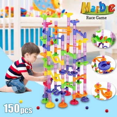 150 Pcs DIY Marbles Roll Ball Creative Building Toy Playset