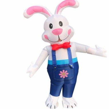 150190cm Inflatable Easter Bunny Costume Blow up Bunny Rabbit Fancy Dress Costume For Men Women Unisex Bunny Jumpsuit Cosplay Party Costume