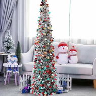 Detailed information about the product 150cm Pop Up Christmas Tree,Collapsible Christmas Tinsel Tree Artificial Tree Christmas Decoration for Holiday Home Office Party Color Silver
