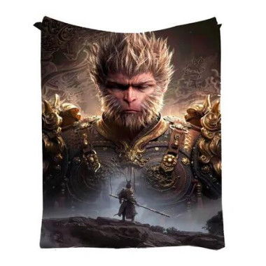 150x130cm Black Myth Wukong Merchandise Soft Flannel Throw Blanket Gift for Men Kids