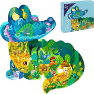 Detailed information about the product 154 Pcs Jigsaw Puzzles Colorful Fun Animal Shaped Puzzle Learning Educational Toys Gifts Games For Age 3+ (Crocodile)