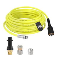 Detailed information about the product 15M Light Yellow Pipe Set Adapte Karcher K Series Sewage Pipe Dredging HighPressure Stainless Steel Water Head Big Head 14 Rods