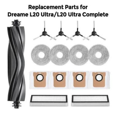 15Pcs Replacement Parts for Dreame L20 Ultra Complete Robot Vacuum Cleaner Accessories Kit Main Side Brushes HEPA Filters Mop Pads Dust Bags