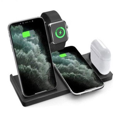 15w Fast Wireless Charger 4 In 1 Qi Charging Dock Station For Iphone