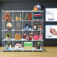 Detailed information about the product 16 Cubes Wire Storage Shelf Cabinet DIY Metal Modular Organizer Rack White