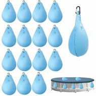 Detailed information about the product 16 Pack Pool Cover Weights with Hooks,Leakproof Swimming Pool Cover Hanging Bag Thick PVC Pool Water Bags,Antifreezing Winter Pool Tarp Weights