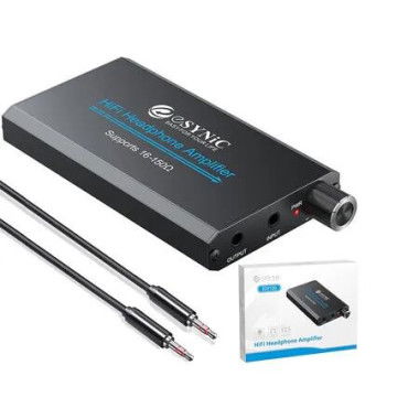 16 to 150 Ohm Headphone Amplifier, Poratble HiFi 3.5MM Audio Headphone Amp Rechargeable for Car, MP3 and 4, Phone, PC, Laptop, 3.5mm AUX