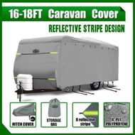 Detailed information about the product 16 to 18ft Caravan Cover Water UV Proof Travel Campervan Trailer Accessories 4 Layer Heavy Duty Polypropylene Protector with Hitch Cover Storage Bag