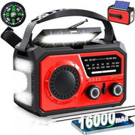 Detailed information about the product 16000mAh Emergency Weather Radio,AM FM NOAA Weather Alert Radio Hand Crank Solar Outdoor Radio with Reading Lamp SOS Alarm 3 Mode Flashlight(Red)