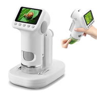 Detailed information about the product 1600X Microscope for Kids, Detachable Handheld Mini Digital Microscope with Photo Video Function, Rechargeable Educational Toys Gift for Kids, Grey