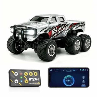 1/64 Mini Rc Monster Truck 6x6 Off Road Remote Car Sturdy Metal Car|3 Speeds 2.4G Flexible Remote Control Long Lasting Fast Charge All-Terrain Age3+