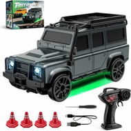 Detailed information about the product 1:64 Scale Off-Road RC Drift Muscle Truck, 4WD Rig 2.4GHz Remote Control Car, Type-C Fast Charge SUV, Multi-Terrain Drift Tires (Dark Grey)