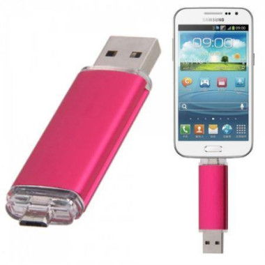 16GB Fashionable OTG USB Flash Drive For Smartphone/Tablet PC - Rose