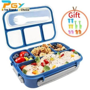 16p Bento Lunch Box Set BPA Free Kids 4 Compartments & Spoon 1300 ML Leakproof Food Storage Box for School Food Storage Containers