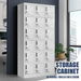 18 Doors Locker Cabinet Steel Storage Cupboard Metal File Organiser Home Office School Gym Garage Dorm Student Employee Staff Locks Card Slots 184.8cm. Available at Crazy Sales for $329.95