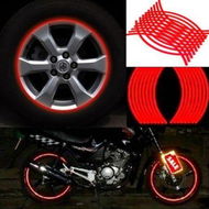 Detailed information about the product 18 Strips Motorcycle Car Wheel Tire Stickers Reflective Rim Tape Red