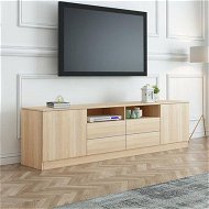 Detailed information about the product 180cm Oak TV Stand Wood Entertainment Unit with Storage Drawers and Cabinets