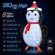 Detailed information about the product 180cm Penguin Christmas Light LED Strip Xmas Decoration Home Display Outdoor House Holiday Ornament Folding 8 Flickering Effects