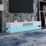 Detailed information about the product 180cm Wood TV Stand Unit 2 Drawers High Gloss Front with RGB LED - White