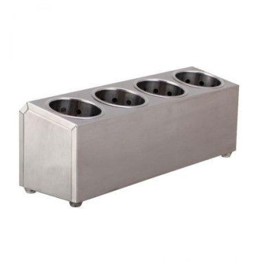 18/10 Stainless Steel Commercial Conical Utensils Cutlery Holder With 4 Holes.