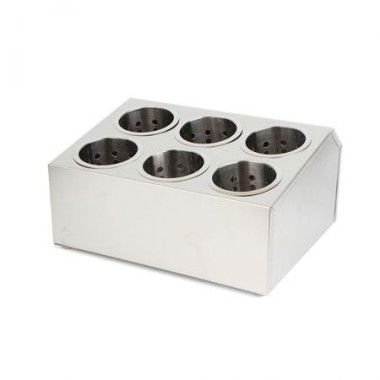 18/10 Stainless Steel Commercial Conical Utensils Cutlery Holder With 6 Holes.