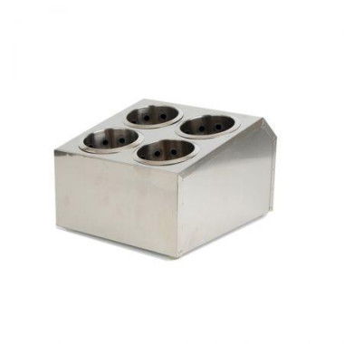 18/10 Stainless Steel Commercial Conical Utensils Square Cutlery Holder With 4 Holes.