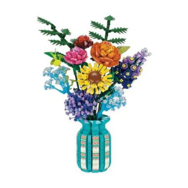 1853pcs Flowers Bouquet Toys Building Blocks Set with Vase, Roses, Sunflower, Hyacinth, Artificial Plants for Teen Girls, Home, Office Decor