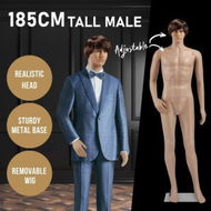 Detailed information about the product 185CM Male Mannequin Full Body With Wig Manikin Display Stand Dress Form Adjustable Detachable Skin Tone