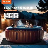 Detailed information about the product 1.87 x 1.83 M Hot Tub Mat, Extra Large Inflatable Hot Tub Pad, Waterproof Slip-Proof Backing, Absorbent Spa Pool Ground Base Flooring Protector Mat Reusable Outdoor & Indoor, Also For Car Repair