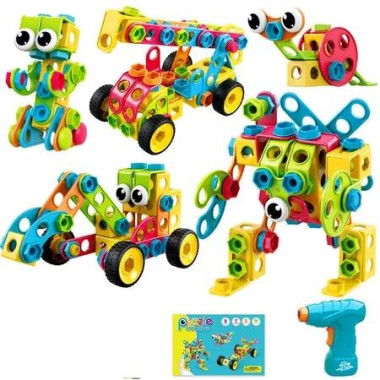 189pcs Educational STEM Toys Drill Construction Building Blocks Toy Building Sets Kids Toys Creative Activities Games Birthday Christmas Gift