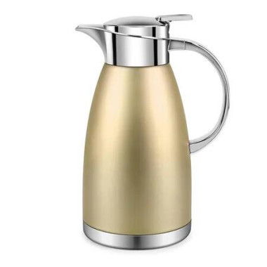 1.8L Thermal Carafe, Insulated Stainless Steel Dispenser for Coffee, Tea, Hot Water, Keep 12 Hours Hot or 24 Hours Cold, Golden