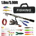 1.8M Fishing Carbon Lure Rod Wheel Set Sea Fishing Rod Telescopic Fishing Rod Rotating Reel Travel Fresh Water Fishing Set. Available at Crazy Sales for $49.99