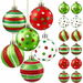 18pcs Christmas Balls Ornament 2.4 Inch Glittering Hanging Xmas Balls for Tree Decoration Swirl Candy Cane Elf Balls Red Green Plastic Christmas Bubles. Available at Crazy Sales for $14.99