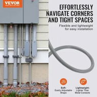 Detailed information about the product 19.1 mm Flexible Electrical Conduit 30.5 m PVC Liquid-Tight Conduit Non-Metallic with 5 Straight and 5 90-Degree Conduit Connector Fittings