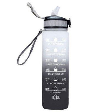 1L Water Bottle Motivational Timer Drink And Straw Leakproof & BPA-Free Drinking Sports Water Bottle For Fitness Gym & Outdoor.