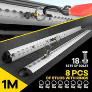 Detailed information about the product 1m Anchor Track Tie Down Point Rail Car Trailer Caravan Cargo 2 Rails 8 Rings Studs L-Track Float Flatbed Truck