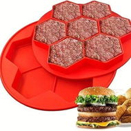 Detailed information about the product 1pc Burger Patty Maker Silicone Burger Press Freezer Container 7 In 1 Small Multi Burger Forming Mold Meat Slider Shape Tray Freezer Storage Container