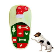 Detailed information about the product 1pc Christmas Slippers Design Pet Grinding Teeth Squeaky Plush Toy, Durable Chew Toy For Dog Interactive Supply