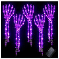 Detailed information about the product 1pc Halloween Decorations Outdoor Solar Garden Lights 3D Creepy Bat Skeleton Stake Lights IP65 Waterproof Yard House Party Birthday Gift COL Purple