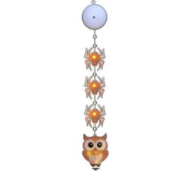 1PC Owl String Lights Chandelier Ornament LED Suction Cup Hanging Lamp Halloween Door Decoration Light