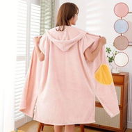 Detailed information about the product 1pc Women Hooded Bathrobe Hooded Poncho Towel Bath Wrap Towels No Sleeve With Hat For Women Absorbent Shower Spa Wrap Bath Skirt Color Pink